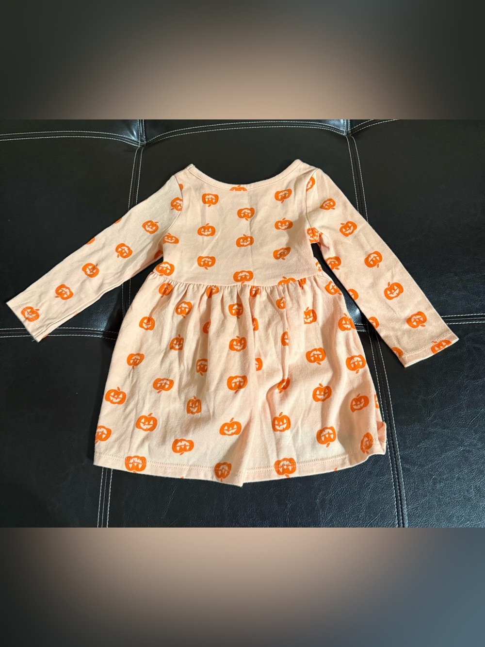 Girls Cat & Jack Halloween Pumpkin Pattern Dress Size (18M)